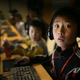 A North Korean boy uses a computer at the Sci-Tech Complex in Pyongyang. (Image: AP)